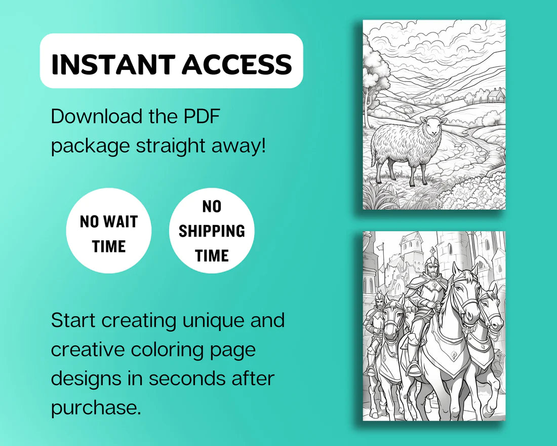 500 Midjourney Prompts AI For Kids Coloring Pages Book