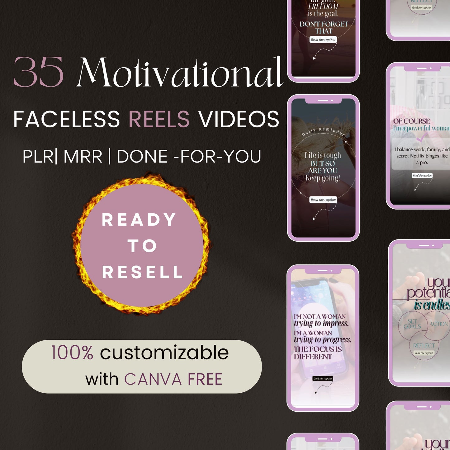 35 Done For You Motivational Reels Videos With Master Resell Rights